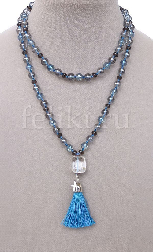 колье Байкал из горного хрусталя