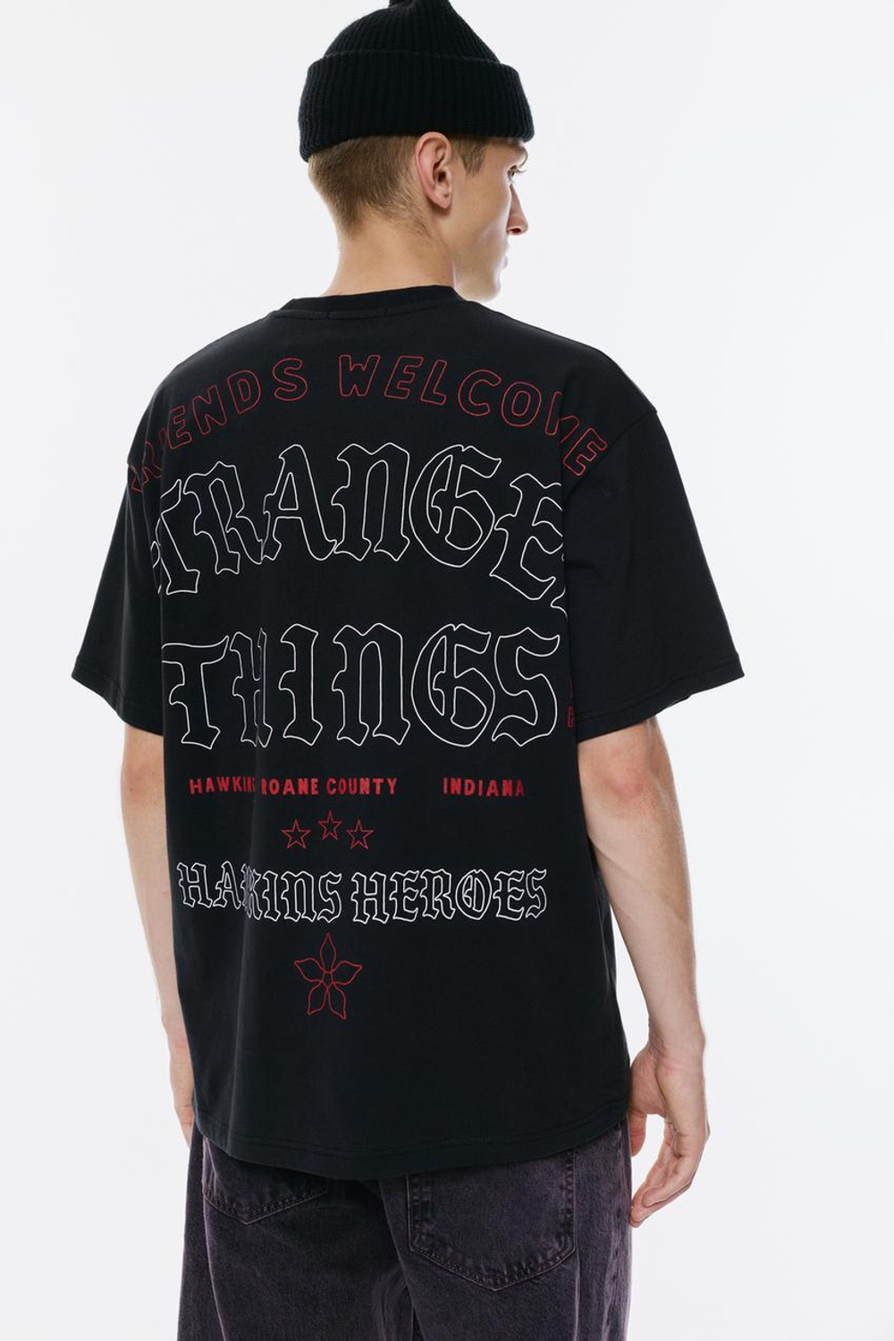 PULL&BEAR Футболка с короткими рукавами "Stranger Things" антрацитово-серый