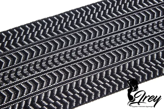 274 Кружево эластичное 19 см, Италия, черный 170