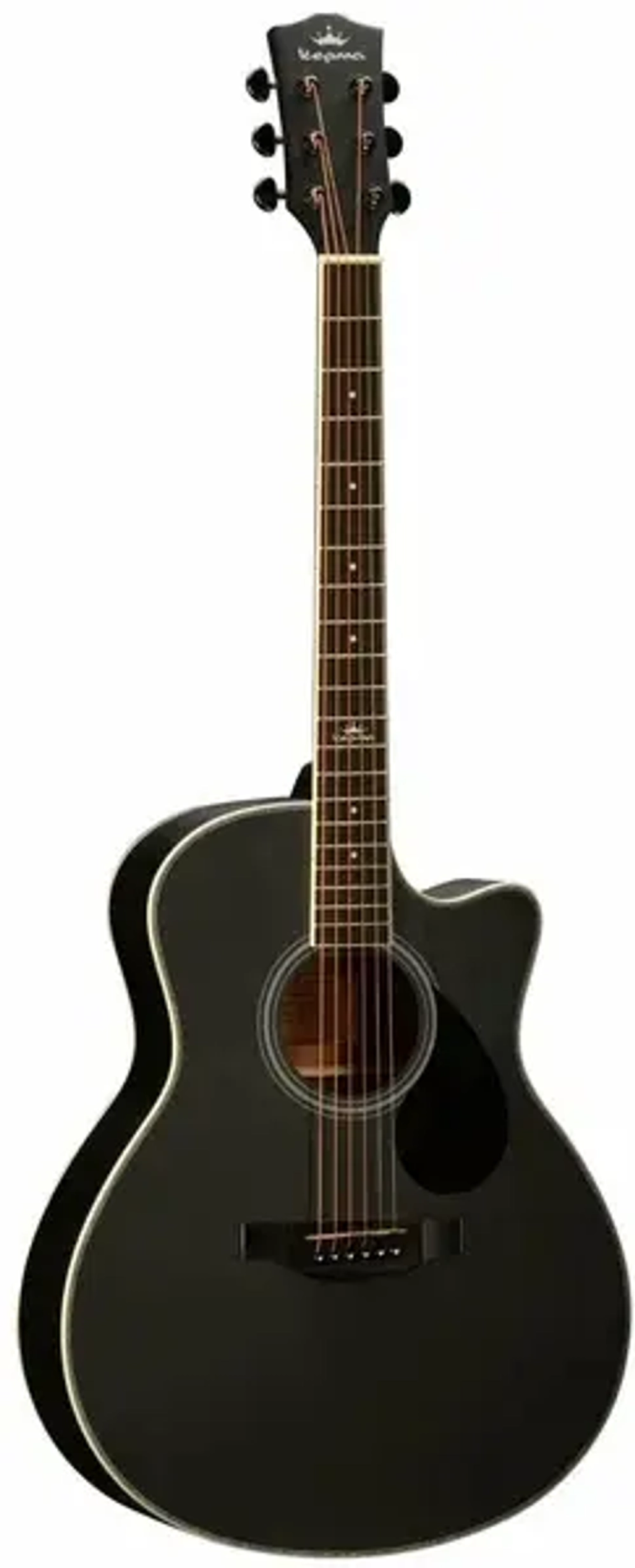 KEPMA A1CE Glossy Black электроакустическая гитара. Grand Auditorium. Топ:Шпон ситхинской ели/ Ель Энгельмана. Обечайка и задняя дека: Шпон даммара/Сапеле. Гриф:Нато/Окуме. Электроника Kepma K1. Цвет: черный, лак.