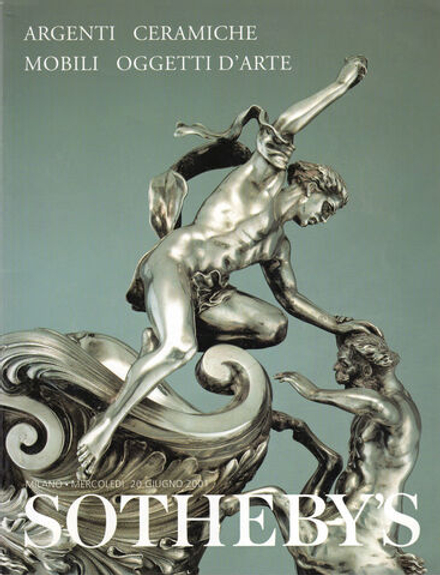 Каталог аукциона Sotheby's, Милан, Серебро, фарфор, мебель, предметы искусства от 20 июня 2001 года