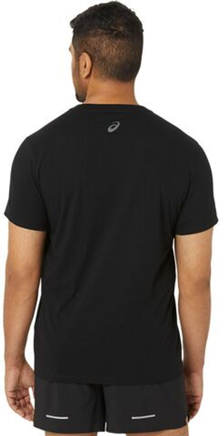 Мужская теннисная футболка Asics Chest Logo Short Sleeve T-Shirt - performance black/Графит grey