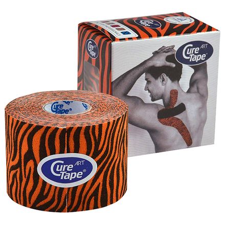 Тейп кинезиологический CureTape Art Tiger, 5 см x 5 м, 163159, оранжево-черный
