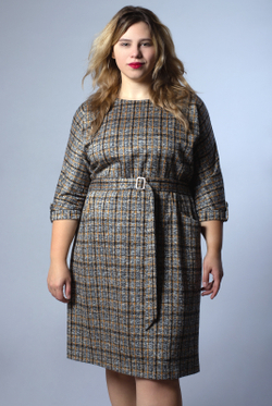 Платье женское 3533АП, клетка #225Кла053533АП