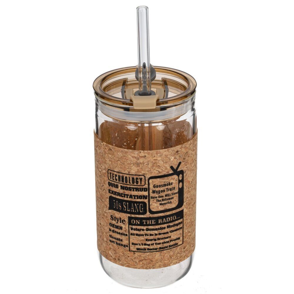 GAEM Бутылка с трубочкой, 410 мл, L7 W7 H14,5 см, 4в.