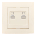 Валенсия розетка компьютерная RJ-45 2-местная кремовая EKF