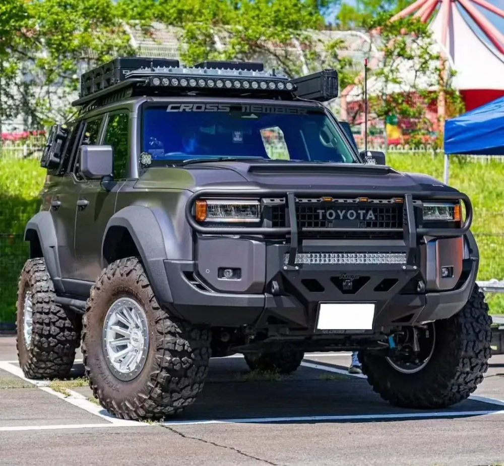 Силовой передний бампер для Toyota Land Cruiser Prado 250 LC250 Крузак Крузер стальной бампер с кронштейном под лебедку
