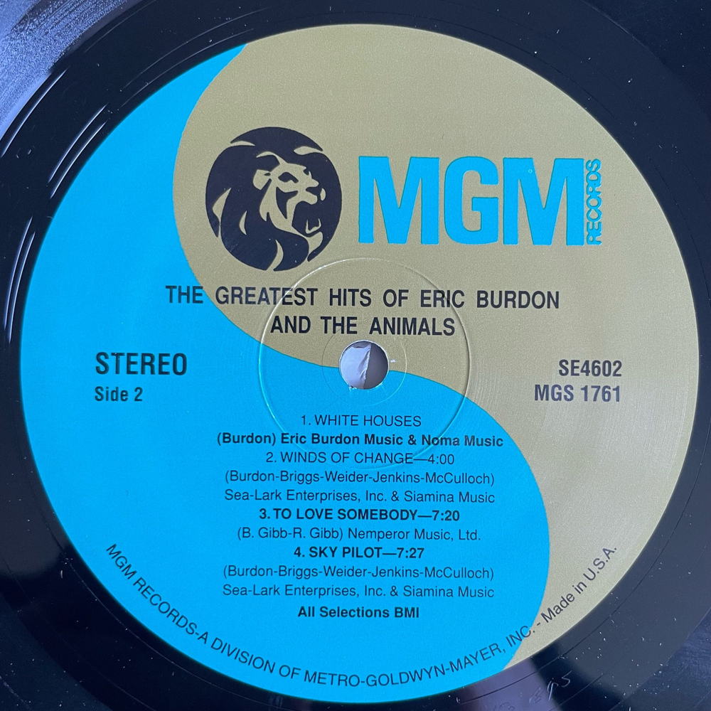Винтажная виниловая пластинка LP Eric Burdon And The Animals, The Greatest Hits Of Eric Burdon And The Animals (США 1980)
