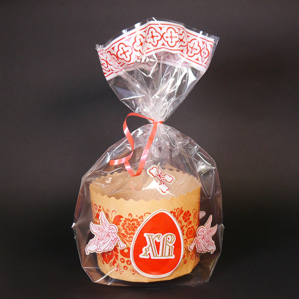 Пакет для куличей с квадратным дном Пасха, 21*31 см (5 шт)