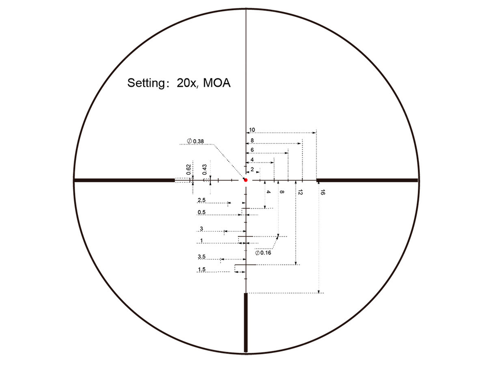 Прицел Vector Optics Continental Hunting ED 3-24x56, SF, VECON-CDM (MOA), подсветка красная, 30мм, 1/4 МОА, IP67, 736г