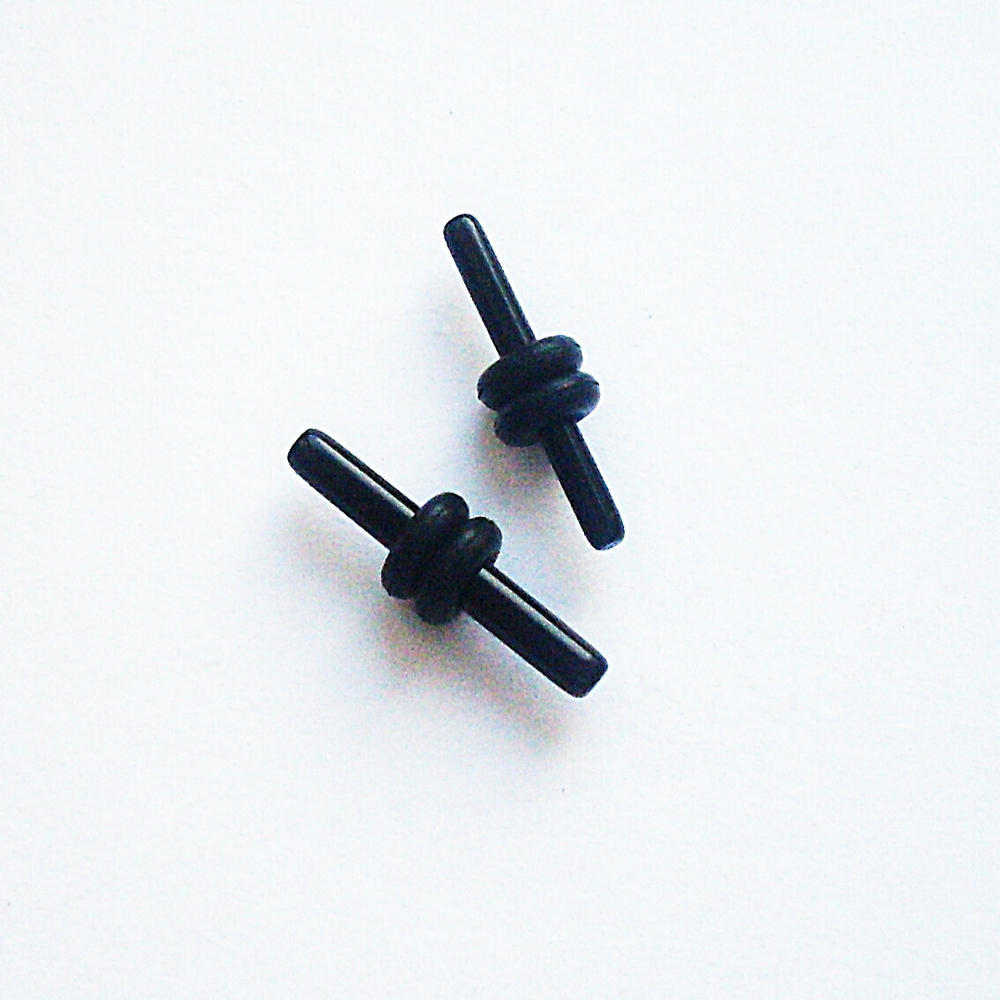 Акриловые плаги ( черные) для пирсинга ушей. Диаметр 1,6 мм (пара)