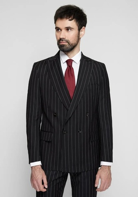 Мужской классический костюм тройка (черный) Б16