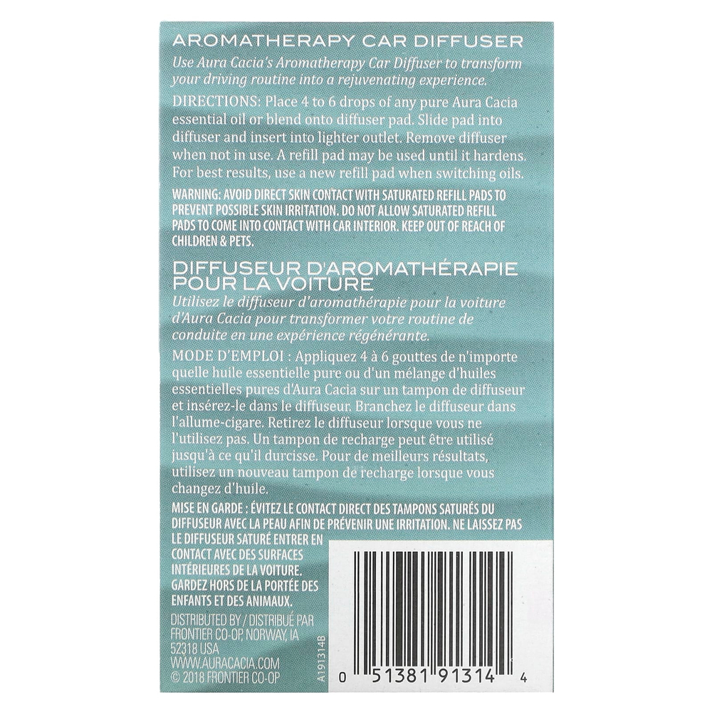 Aura Cacia, автомобильный диффузор для ароматерапии, 1 шт.