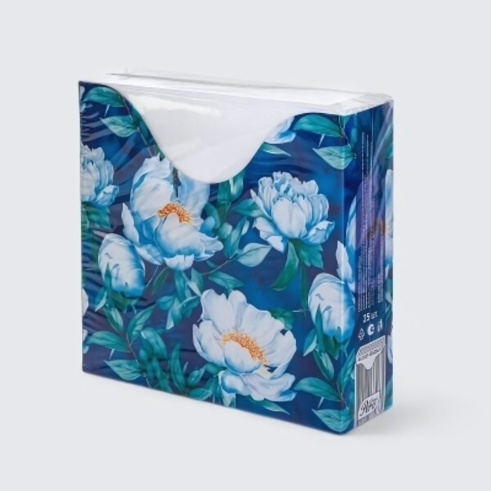 Салфетки бумажные GrandPero «Цветочный сон» 33x33 2 сл 25 л в коробочке