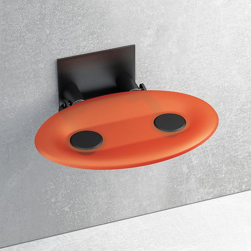 Сиденье для душа Ravak Ovo P Orange/Black B8F0000044 Прозрачно-оранжевое Черное
