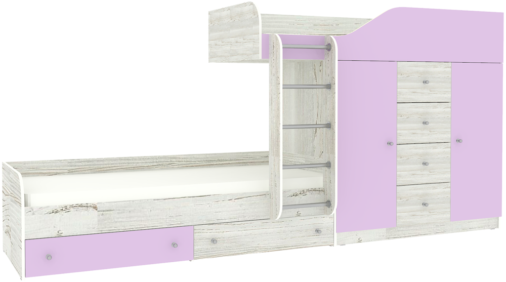 Двухъярусная кровать КарИВи Астра 6 Винтерберг Ирис