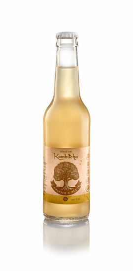 Напиток брожения безалкогольный Комбуча "С медом и имбирем", стекло 0,33л.