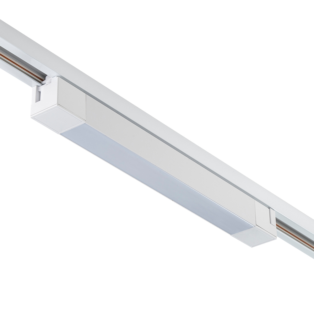 Светодиодный светильник для однофазной трековой системы 20Вт, 1400лм, 4000K, Ra>80, металл/акрил, белый матовый