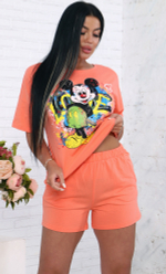 [m]Комплект женский шорты+футболка М604