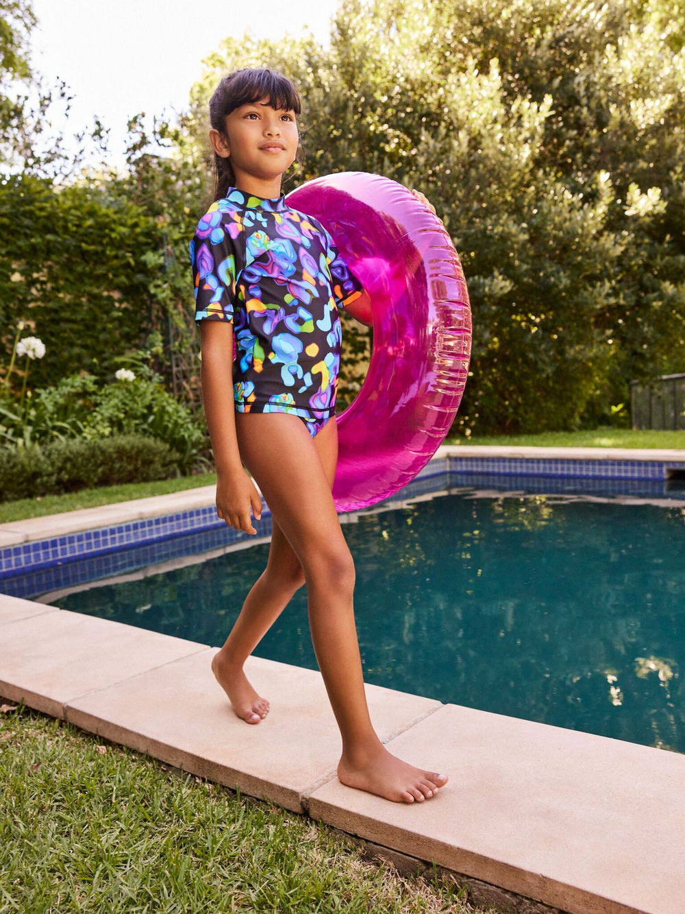 Купальник раздельный для девочки Next N01-165, Черный, Синий