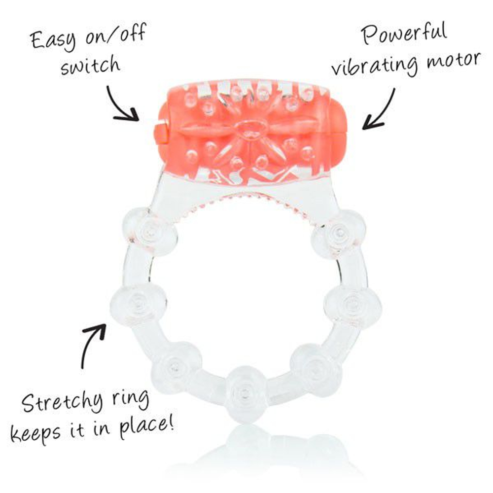 Яркое оранжевое кольцо на пенис с вибрацией (Цвет: оранжевый)