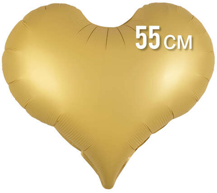 Сердце желтое матовое фольга 55 см