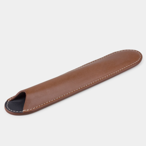 Чехол для ручки Plume из кожи теленка, коричневого цвета