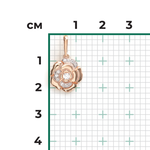 Подвеска «Камелия» из красного золота с фианитами