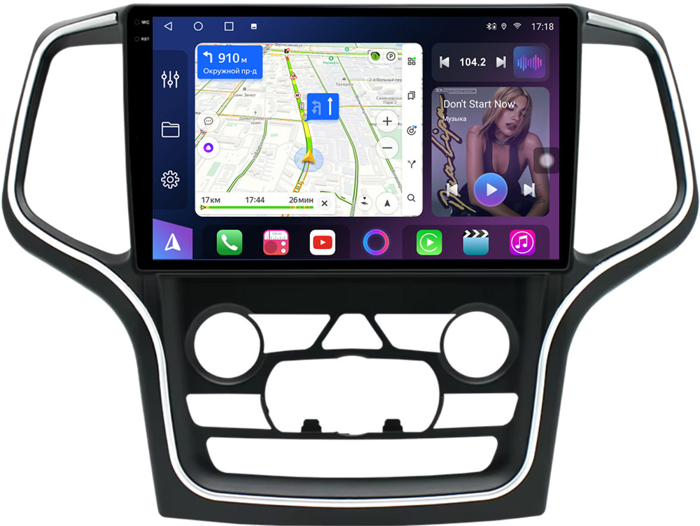 Магнитола для Jeep Grand Cherokee WK2 2013-2021 (ШГУ 8.4") - FarCar BM10-9564F3 монитор 10.36" QLED на Android 14, TS10, 4+32Гб, CarPlay, 4G SIM-слот