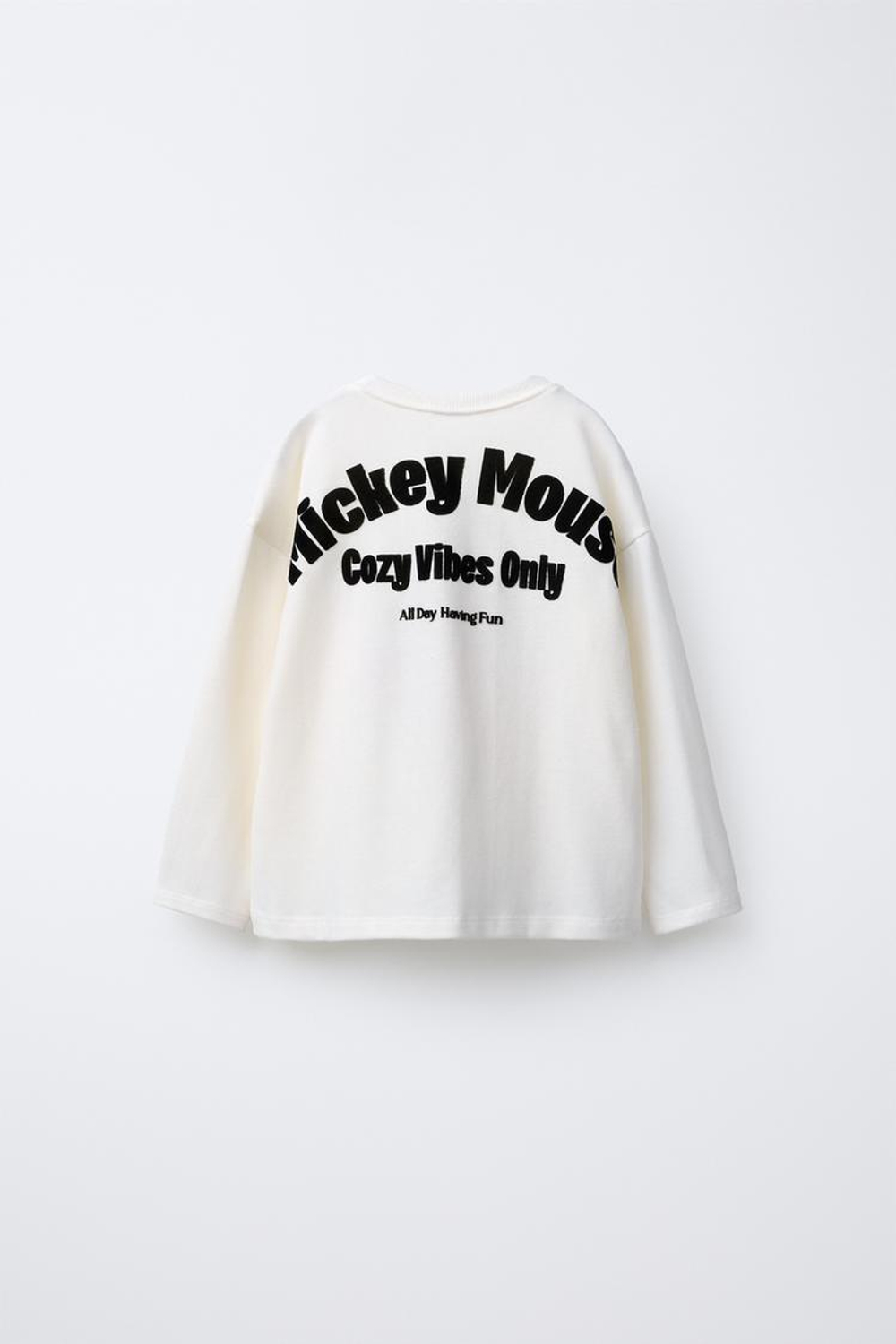 ZARA ФУТБОЛКА СРЕДНЕГО ВЕСА С ВЫШИВКОЙ «МИККИ МАУС» © DISNEY, ЭКРЮ
