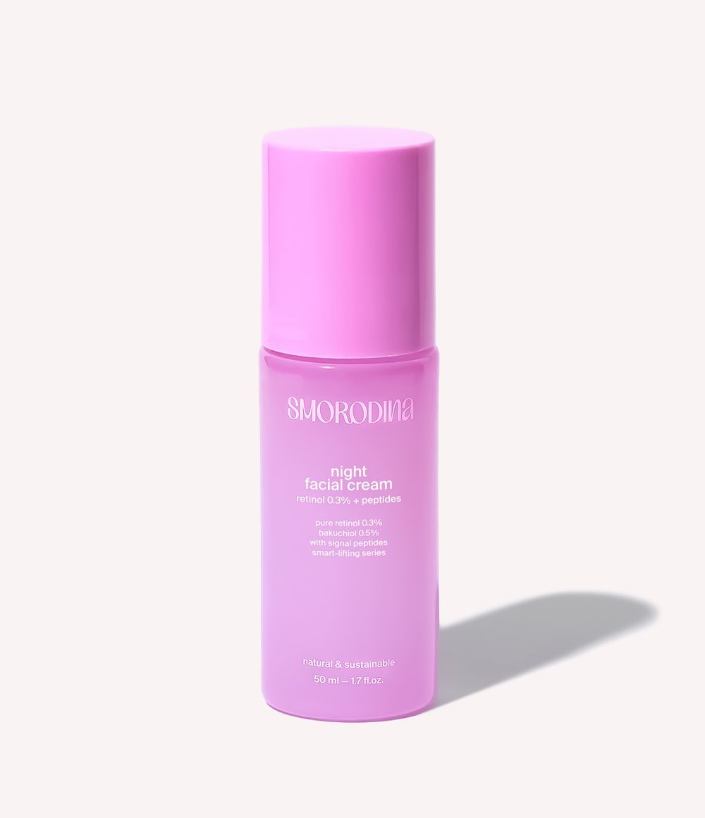 Ночной подтягивающий крем с ретинолом 0,3%, бакучиолом 0,5% и пептидами, 50 мл (Smorodina)