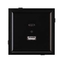 Механизм USB розетки SCT-TENDO-MUAC-PL-BK (5V, 3A, QC3) (Arlight, Черный) 054095