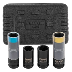 Головки, набор 4пр. (17, 19мм (6гр.), 17, 19мм (сорв.гр.) PATRON P-4035D