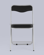 Складной стул Джонни экокожа черный каркас металлик