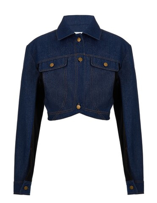 Куртка джинсовая укороченная dark blue, темно-синий