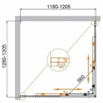 Душевой уголок Cezares Molveno 130x120 AH-22-130/120-C-BORO-IV стекло прозрачное/профиль золото брашированное