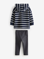 Толстовка с капюшоном и легинсы в комплекте для мальчика Next B20-428, Синий, Белый, Темно-серый