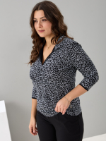 Блузка БЛ-015/серый-леопард