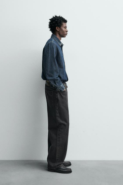 ZARA ДЖИНСЫ BAGGY FIT, ЧЕРНЫЙ