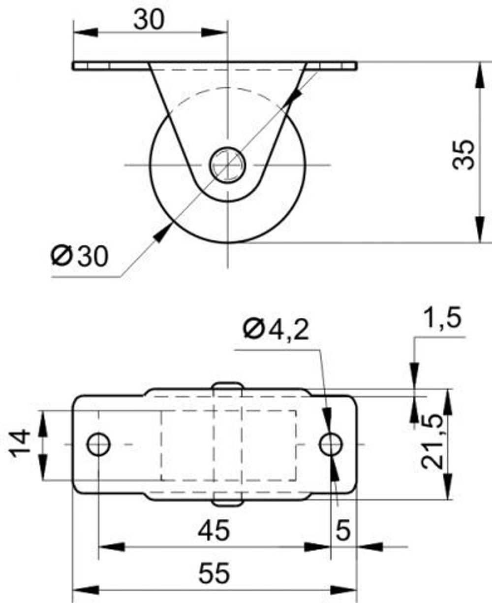 Колесо для мебели ролик для дивана 4 штуки
