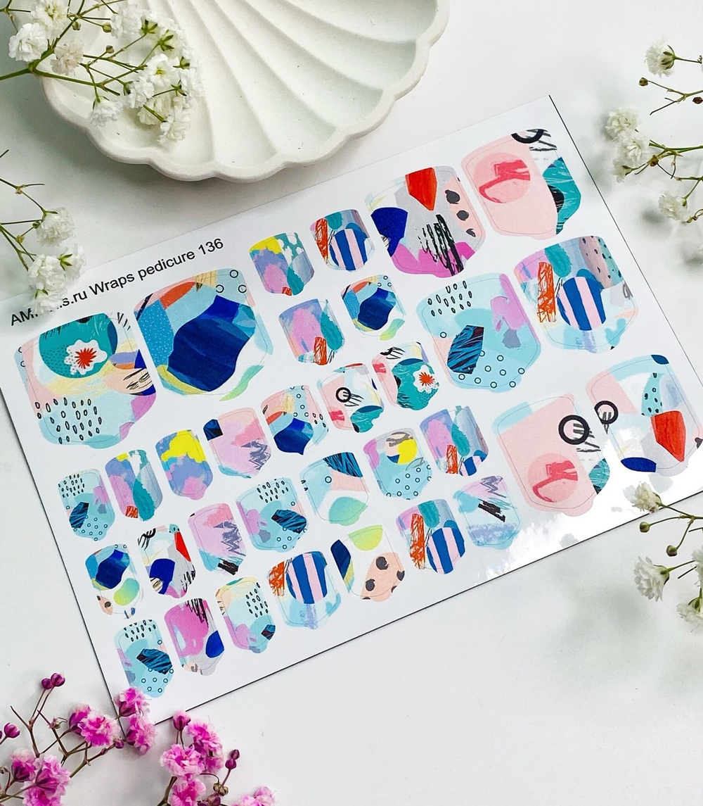 Aminails Wraps pedicure 136