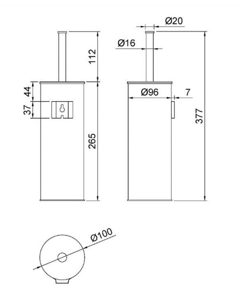 Ёршик туалетный универсальный нерж. сталь CLASSIC 09059.N чёрный