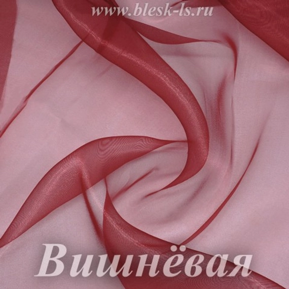 Органза глянцевая, Вишневая, ширина 150 см, 50 ден, розница от 30 см