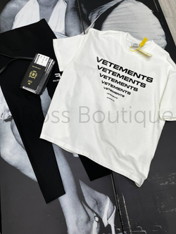 Белая футболка Vetements Pyramid Logo