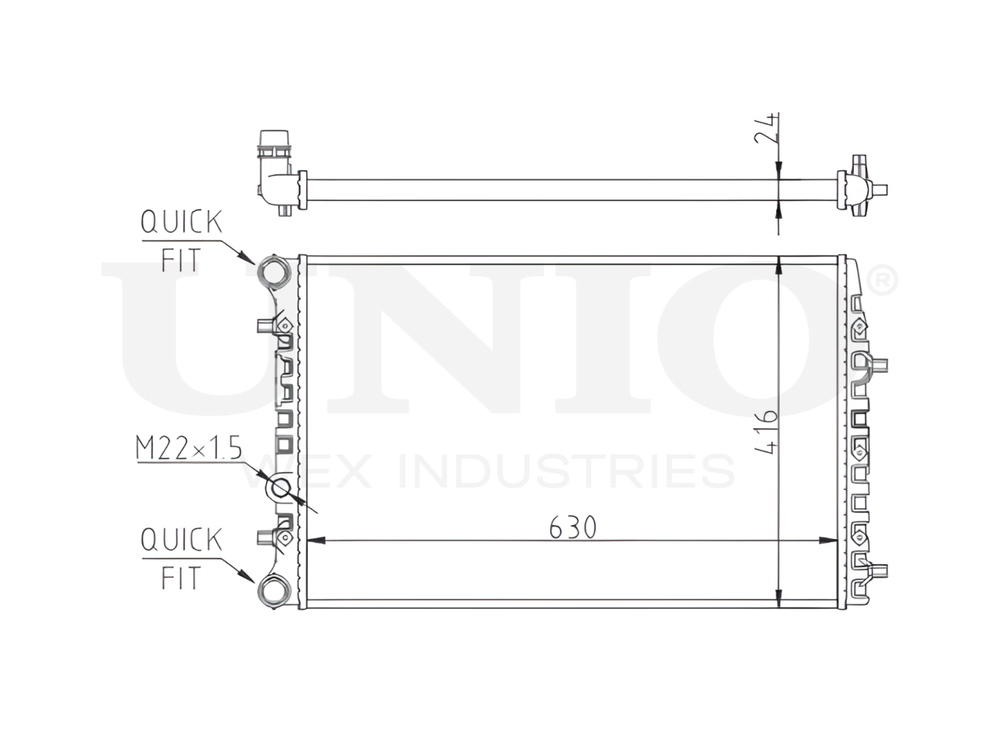 Радиатор охлаждения двигателя UNIO RAD-10089