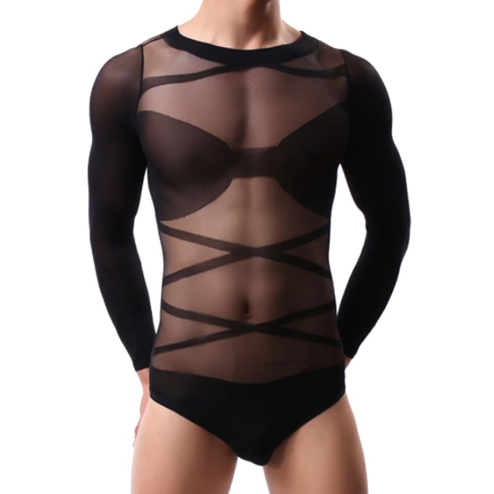 Мужское эротическое боди черное Romeo Rossi RR9114-8