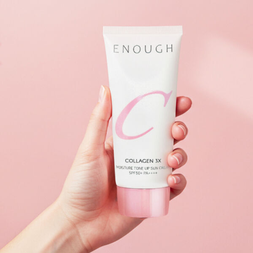 Тонирующий солнцезащитный крем для лица Enough Collagen 3X Moisture Tone Up Sun Cream SPF50+ PA++++, 50г
