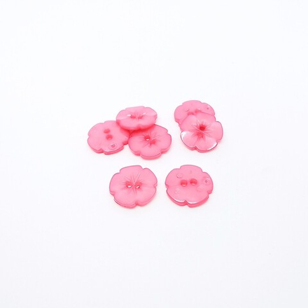 Пуговица №1178 "Цветок", пластик, 15мм, цв.розовый