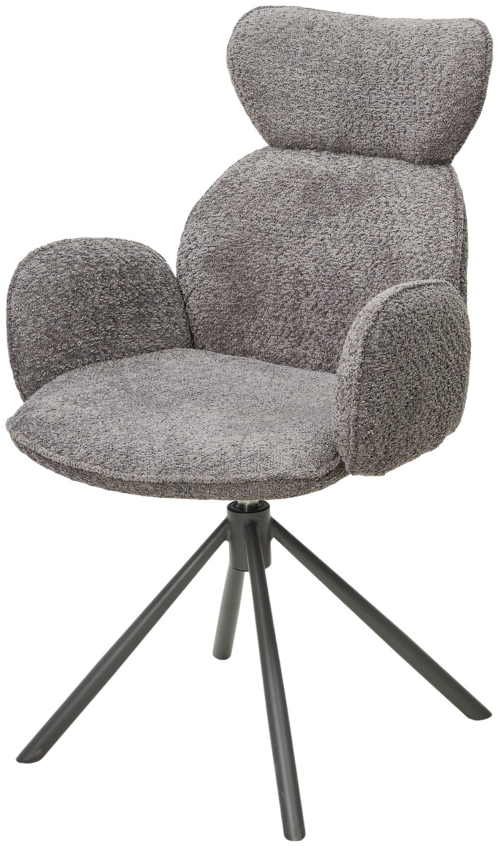 Стул М-City DISAUR Варди (Vardy) поворотный на 360 градусов, темно-серый букле Xd841-16, Серый