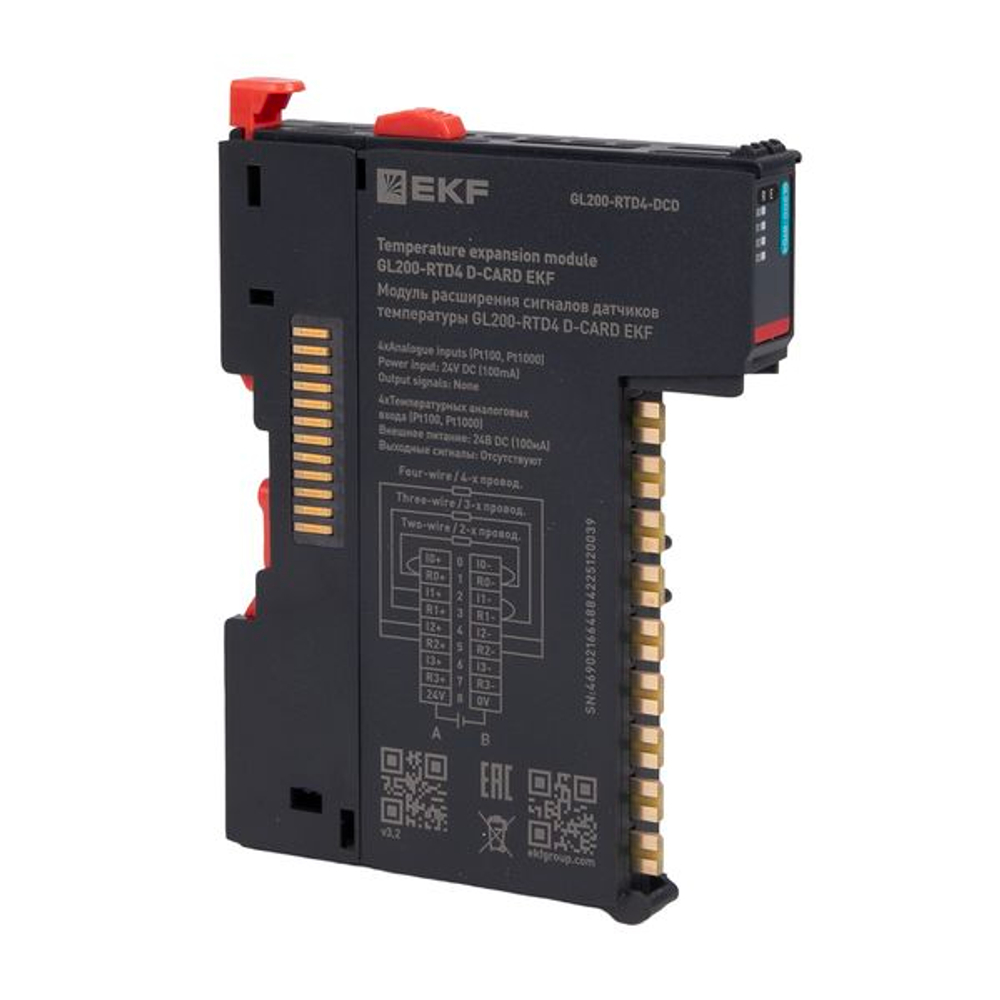 Модуль расширения сигналов датчиков температуры GL200-RTD4 D-CARD EKF